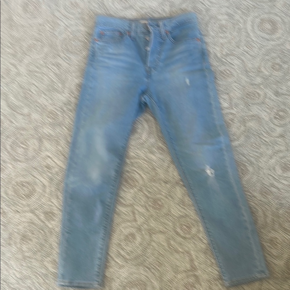 Levi's Blue Skinny Jeans with Raw Hem
